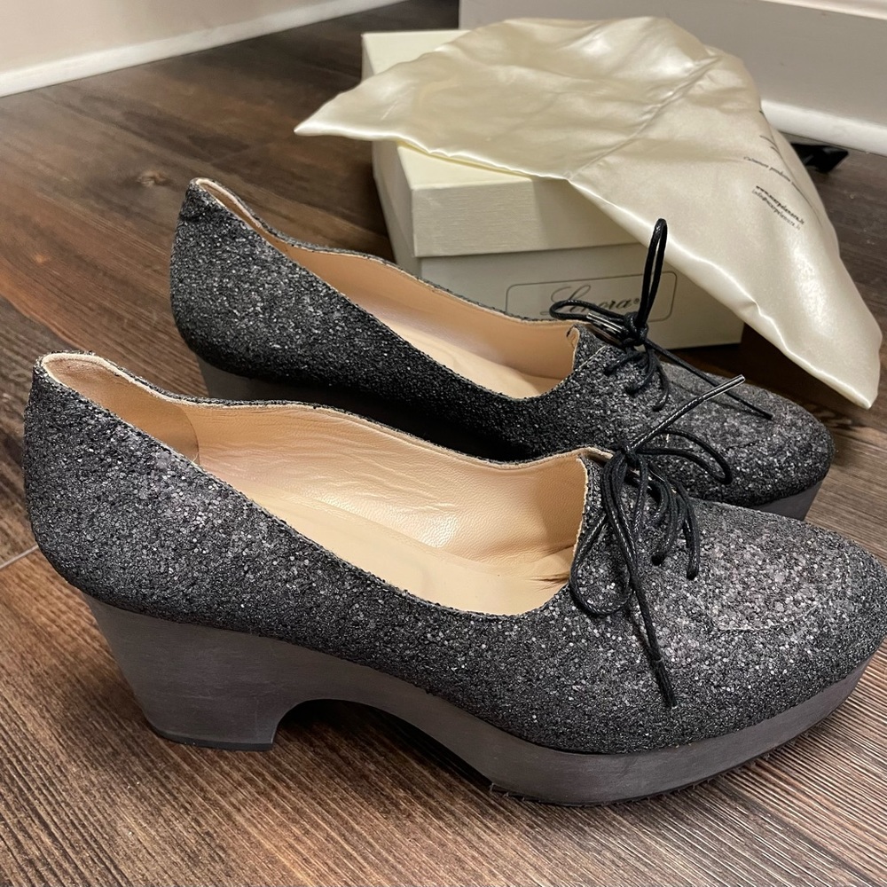 Lenora‎ Scarpe Di Lusso Sparkle Grey Platform Shoes Size 9.5
